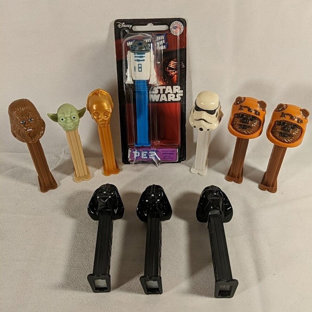 PEZ Star Wars Lot Set of 10 Dispensers Jedi Darth Vader Yoda R2D2 C3PO 1997